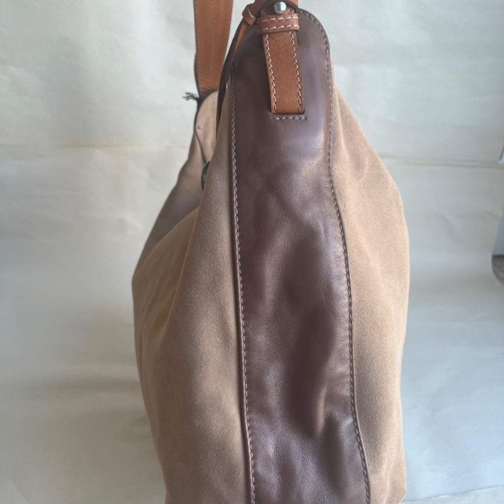NWT Furla Medium Beige Brown Tan Shoulder Hobo Leather Casual Bag Purse - Picture 6 of 13